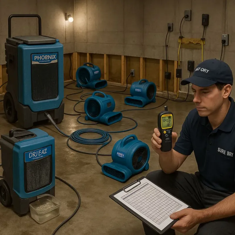 Structural Drying and Dehumidification process in Highland, WA